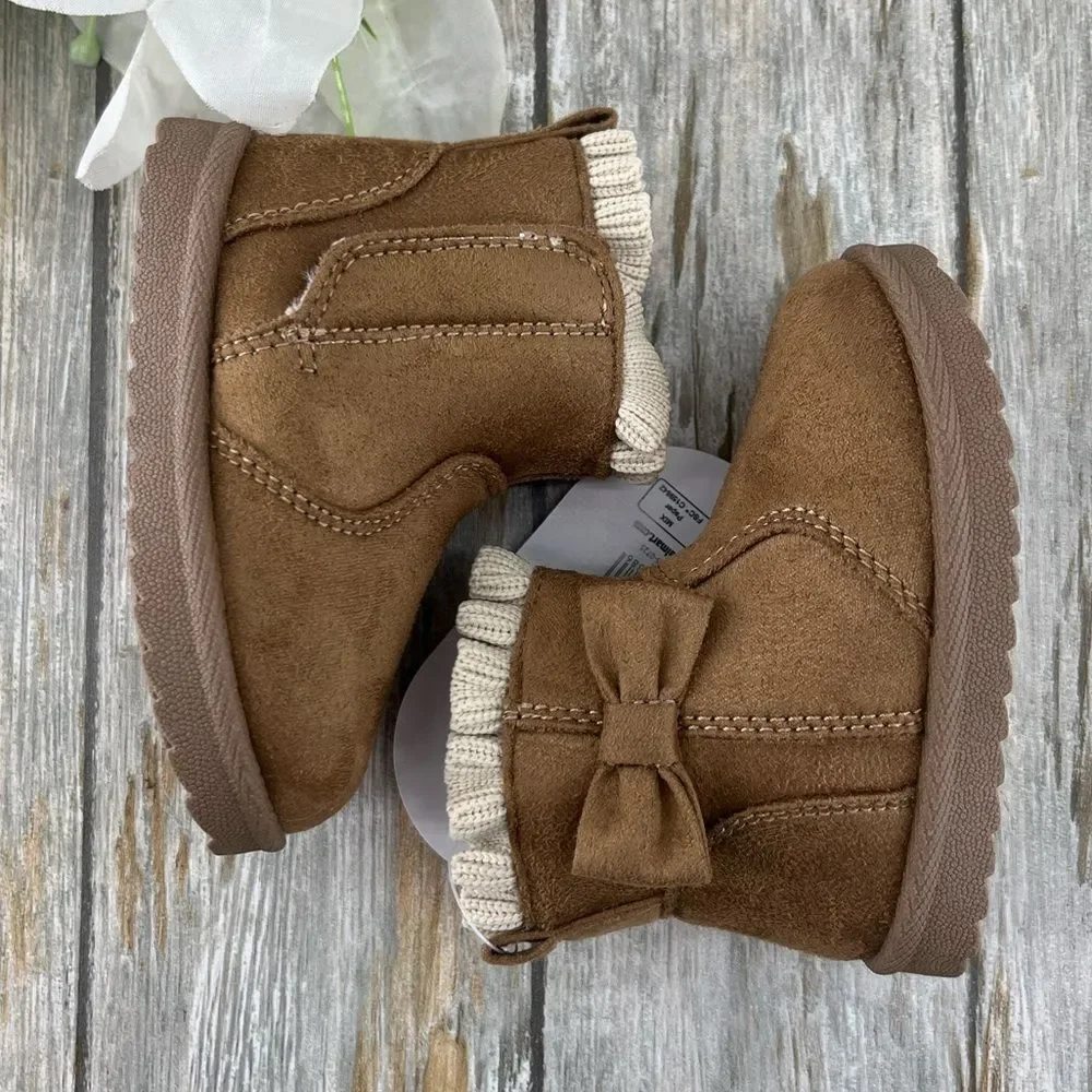 Baby Girls Faux Fur Shearing Boots Shoes Size 3